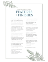 Features And Finishes